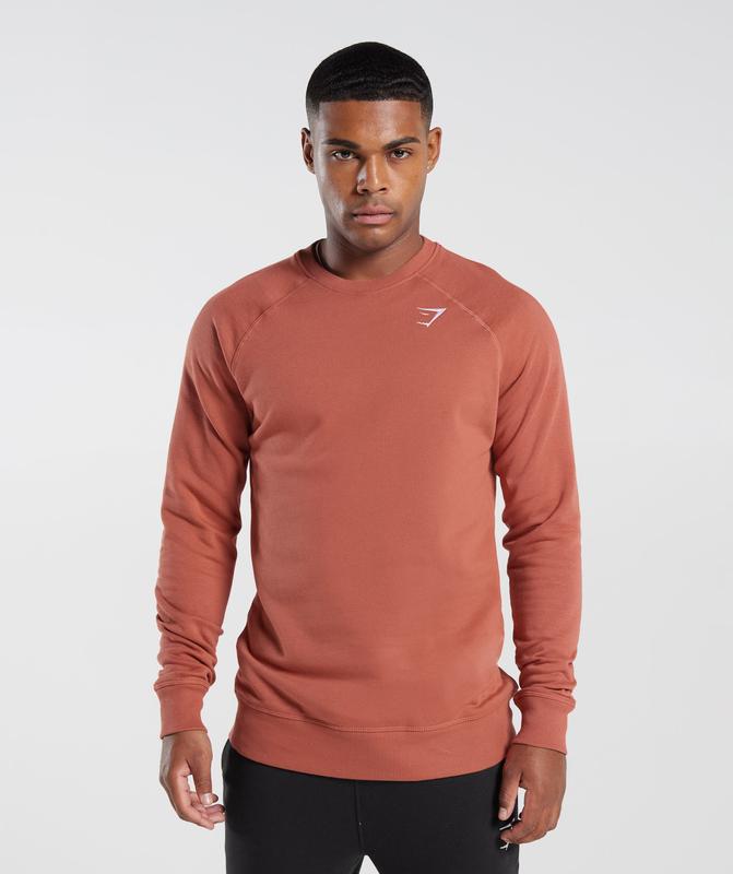 Gymshark Crest Sweatshirt Pullovers Rood | 42QKDXBAT