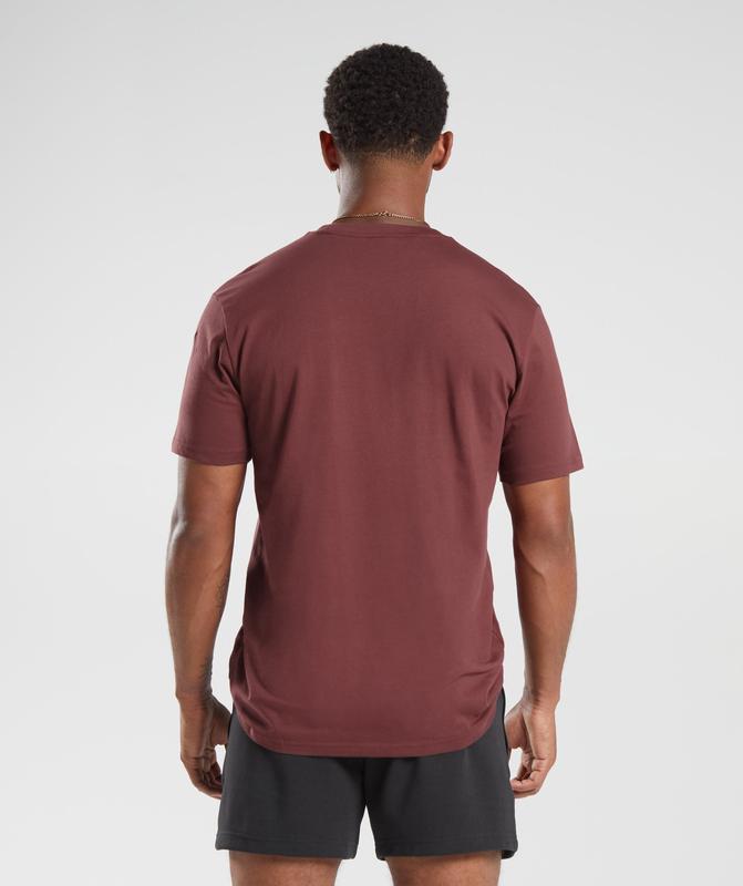 Gymshark Crest T-Shirt T-Shirts Bordeaux | 31PZDQMIW