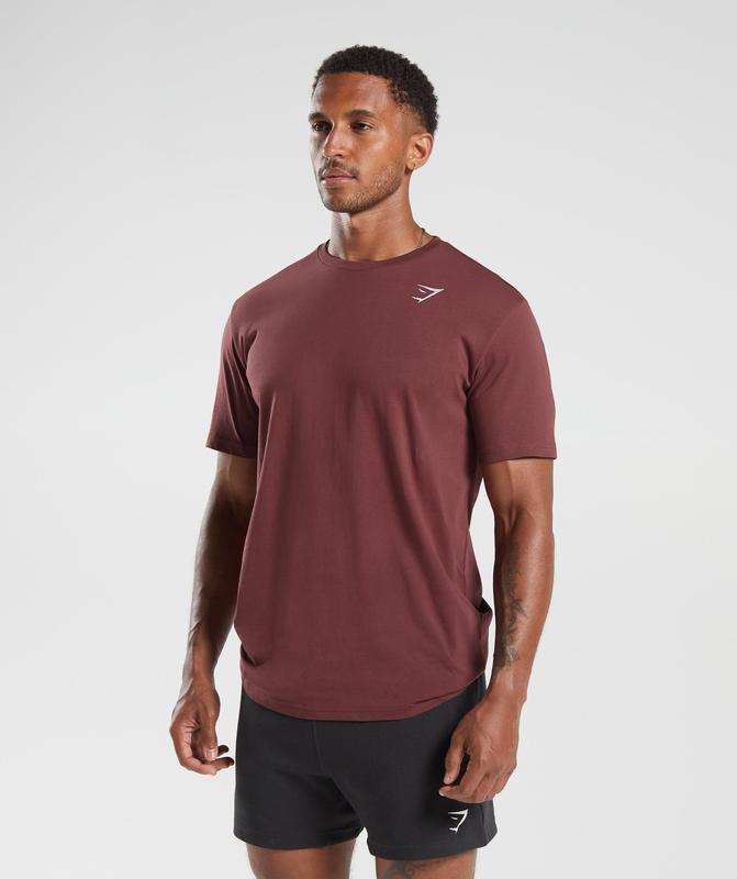 Gymshark Crest T-Shirt T-Shirts Bordeaux | 31PZDQMIW