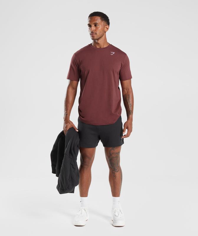 Gymshark Crest T-Shirt T-Shirts Bordeaux | 31PZDQMIW