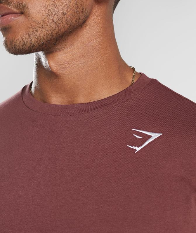 Gymshark Crest T-Shirt T-Shirts Bordeaux | 31PZDQMIW