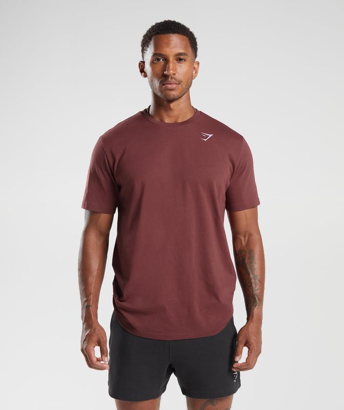 Gymshark Crest T-Shirt T-Shirts Bordeaux | 31PZDQMIW