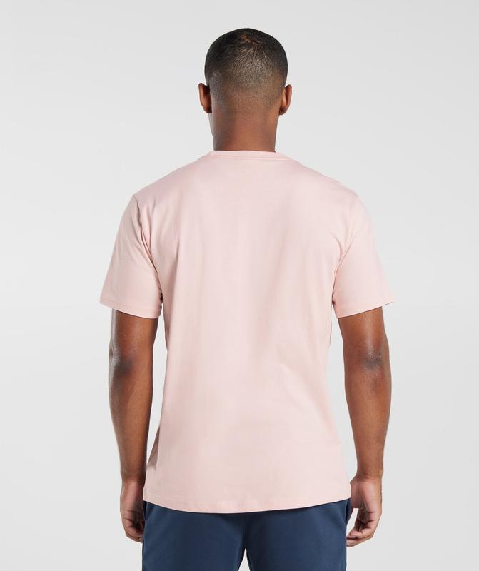 Gymshark Crest T-Shirt T-Shirts Roze | 92JYVIDLS