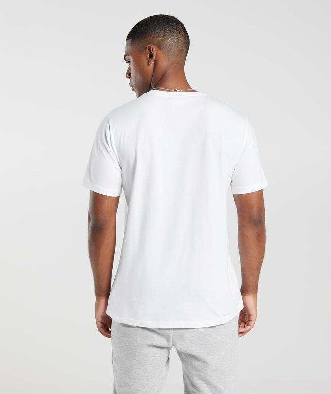 Gymshark Crest T-Shirt T-Shirts Wit | 10ZQMTRCN