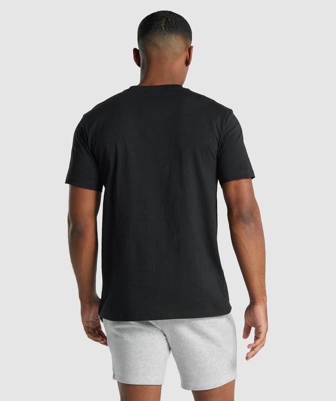 Gymshark Crest T-Shirt T-Shirts Zwart | 36ROGBTSK