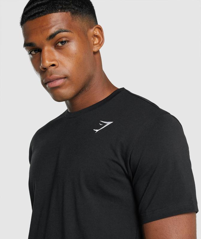 Gymshark Crest T-Shirt T-Shirts Zwart | 36ROGBTSK