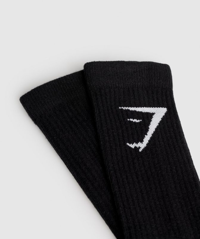 Gymshark Crew Socks 3pk Sokken Zwart | 80KCPWLED