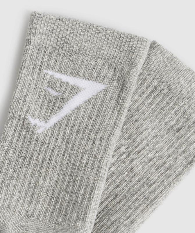 Gymshark Crew Socks 5pk Sokken Lichtgrijs | 41SMYWHKL