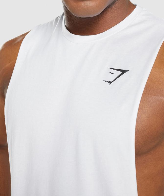 Gymshark Critical 2.0 Drop Arm Tank Drop Armhole Tank Wit | 90BCUHAIY