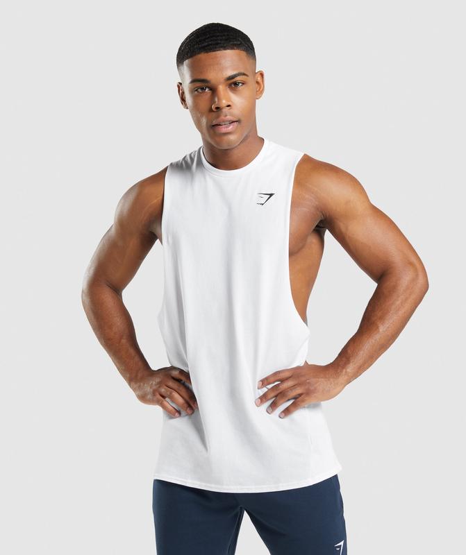 Gymshark Critical 2.0 Drop Arm Tank Drop Armhole Tank Wit | 90BCUHAIY