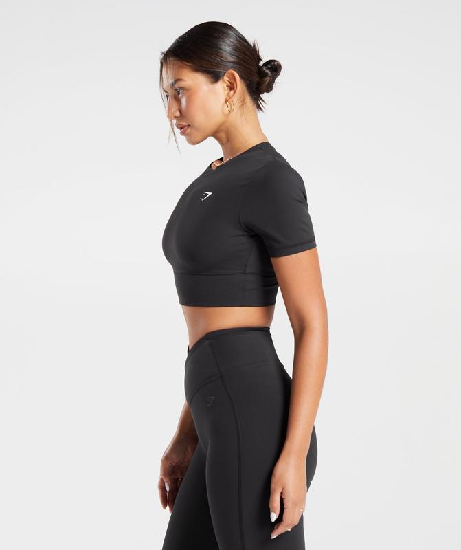 Gymshark Crossover Crop Top Crop Tops Zwart | 51GTODWRI