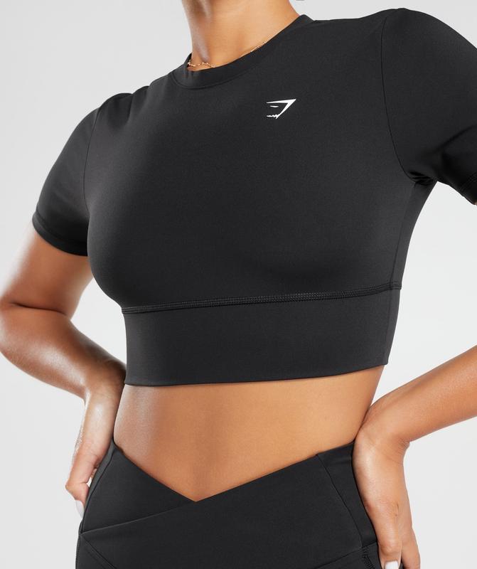 Gymshark Crossover Crop Top Crop Tops Zwart | 51GTODWRI