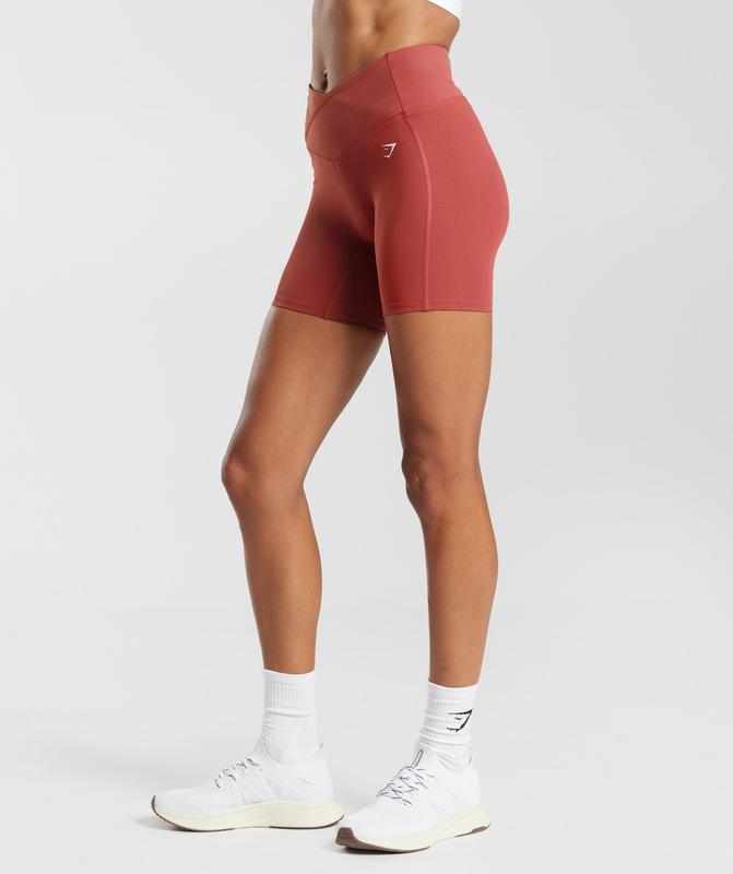 Gymshark Crossover Shorts Korte Broek Rood | 10SKHLWBZ