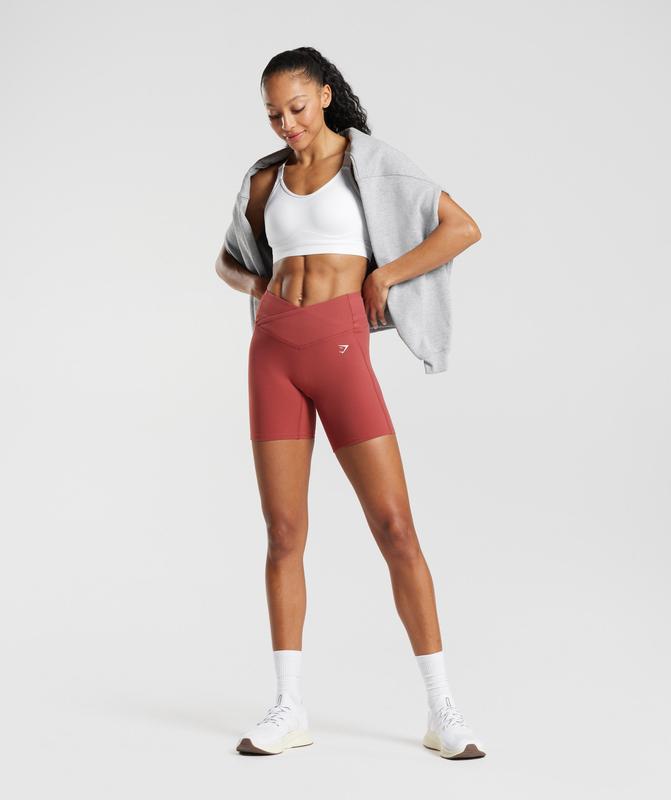 Gymshark Crossover Shorts Korte Broek Rood | 10SKHLWBZ