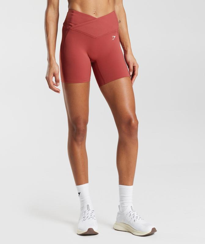 Gymshark Crossover Shorts Korte Broek Rood | 10SKHLWBZ