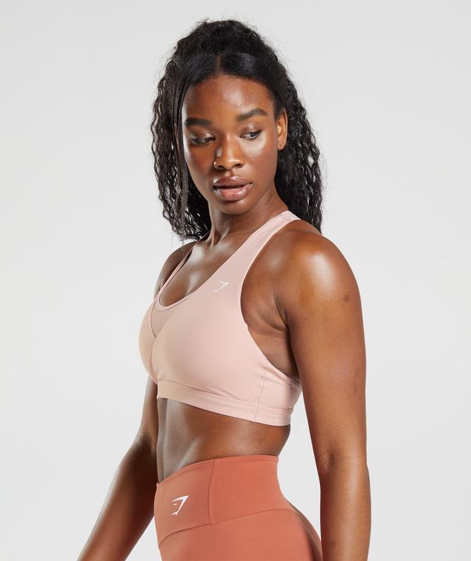 Gymshark Crossover Sports Bra Sports Bras Roze | 20DYZALHJ