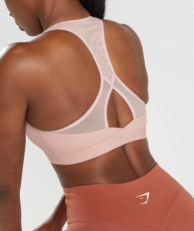 Gymshark Crossover Sports Bra Sports Bras Roze | 20DYZALHJ