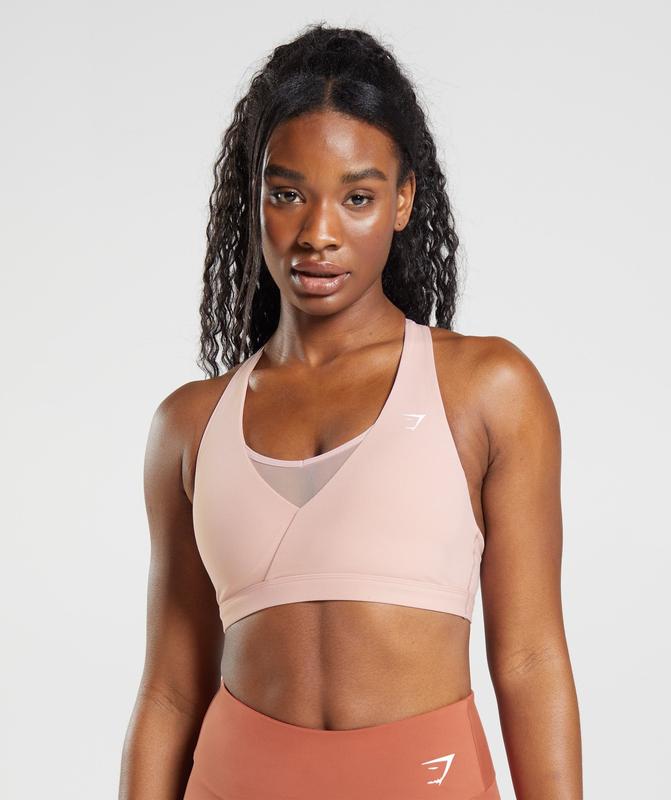 Gymshark Crossover Sports Bra Sports Bras Roze | 20DYZALHJ