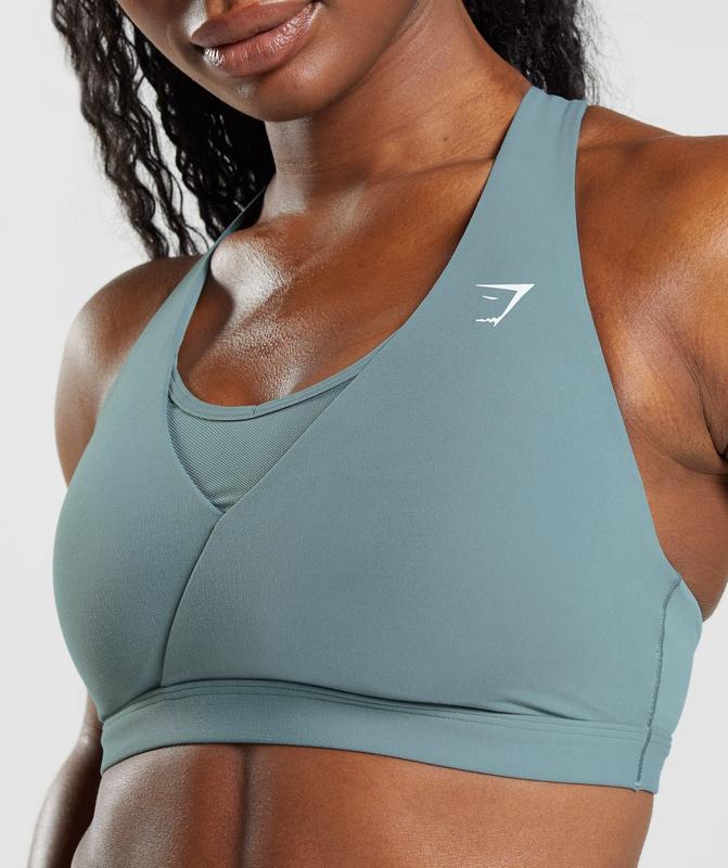 Gymshark Crossover Sports Bra Sports Bras Blauw | 12VMBWANE