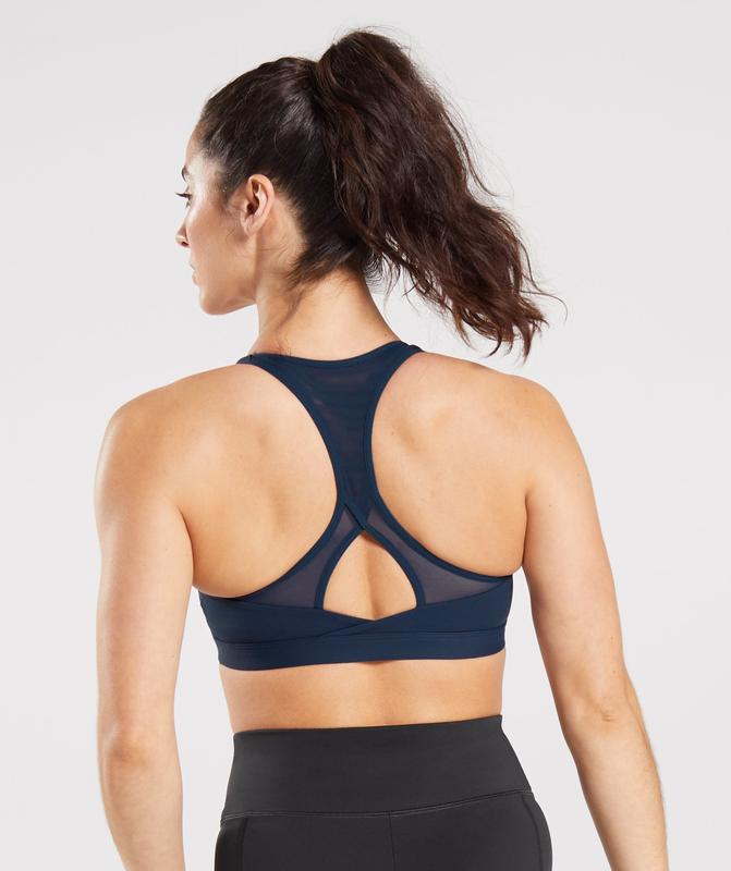 Gymshark Crossover Sports Bra Sports Bras Donkerblauw | 73GSMWQAL