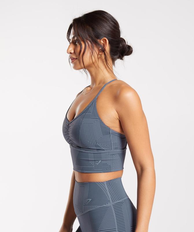 Gymshark Elevate Longline Sports Bra Sports Bras Blauw | 72DMGLZEU