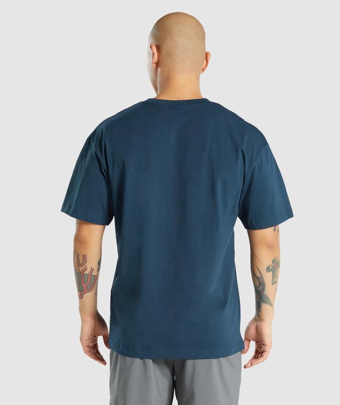 Gymshark Essential Oversized T-Shirt T-Shirts Donkerblauw | 21VEJONGY