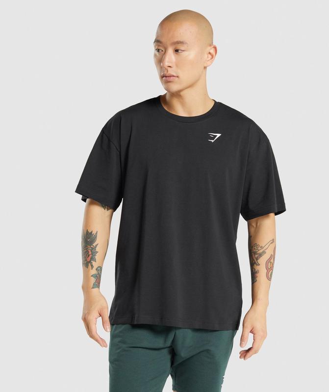 Gymshark Essential Oversized T-Shirt T-Shirts Zwart | 97HFVMPBY