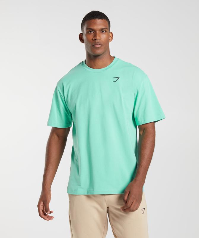 Gymshark Essential Oversized T-Shirt T-Shirts Groen | 92OESYLQX