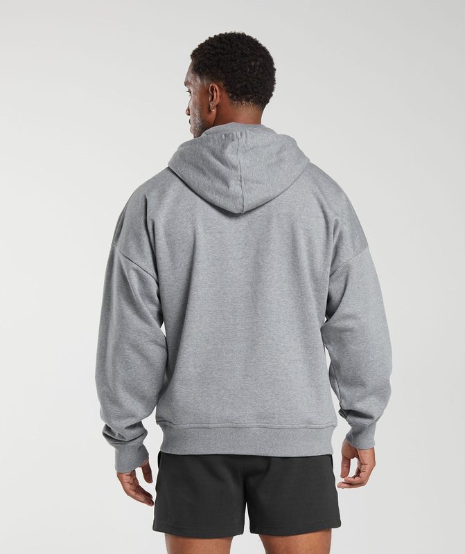 Gymshark Essential Oversized Zip Up Hoodie Hoodies Grijs | 01EYMKSFG