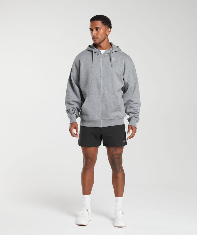 Gymshark Essential Oversized Zip Up Hoodie Hoodies Grijs | 01EYMKSFG