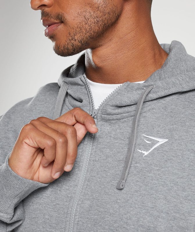 Gymshark Essential Oversized Zip Up Hoodie Hoodies Grijs | 01EYMKSFG