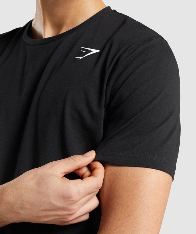 Gymshark Essential T-Shirt T-Shirts Zwart | 87PUHZIKW