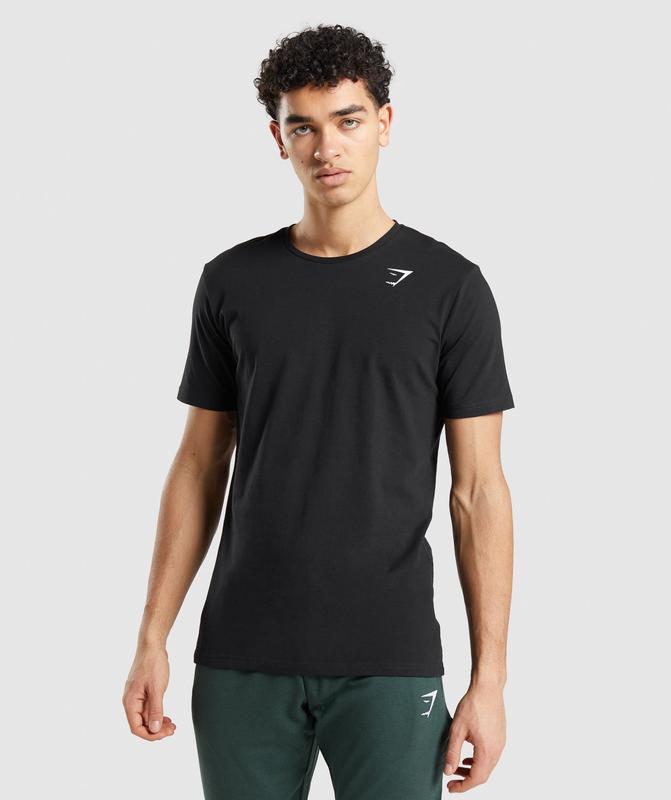 Gymshark Essential T-Shirt T-Shirts Zwart | 87PUHZIKW