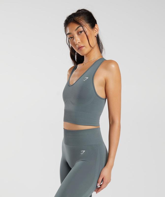 Gymshark Everyday Seamless Crop Tank Tanktop Teal | 51GLEHIWR