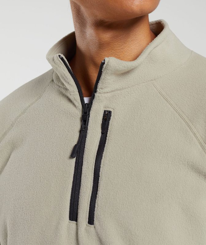 Gymshark Fleece 1/4 Zip Pullovers Bruin | 76VPUJXCM