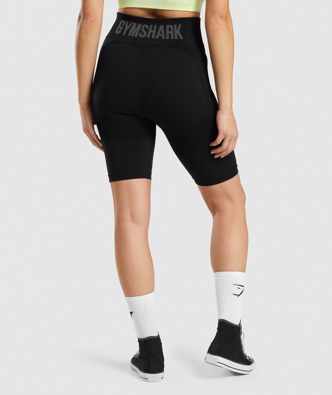 Gymshark Flex Cycling Shorts Korte Broek Black/Charcoal | 14AUHWRSG