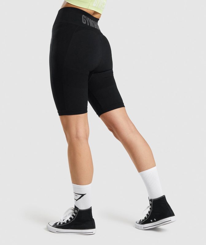 Gymshark Flex Cycling Shorts Korte Broek Black/Charcoal | 14AUHWRSG