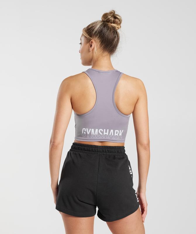 Gymshark Fraction Crop Tank Tanktop Lavendel | 74OXVBEUC