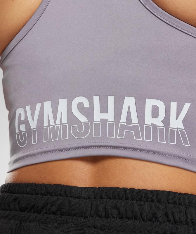 Gymshark Fraction Crop Tank Tanktop Lavendel | 74OXVBEUC