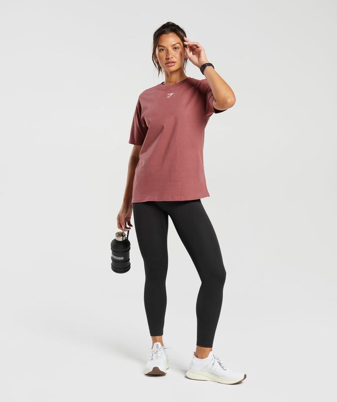 Gymshark Fraction Oversized T-Shirt T-Shirts Soft Berry | 20CKPMHSZ