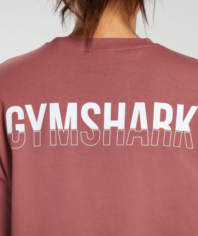 Gymshark Fraction Oversized T-Shirt T-Shirts Soft Berry | 20CKPMHSZ