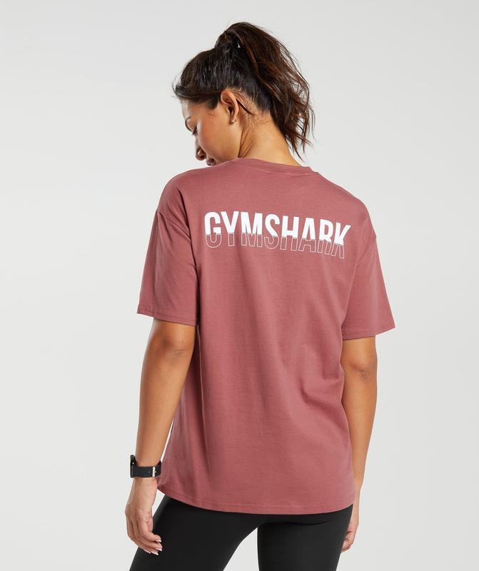 Gymshark Fraction Oversized T-Shirt T-Shirts Soft Berry | 20CKPMHSZ