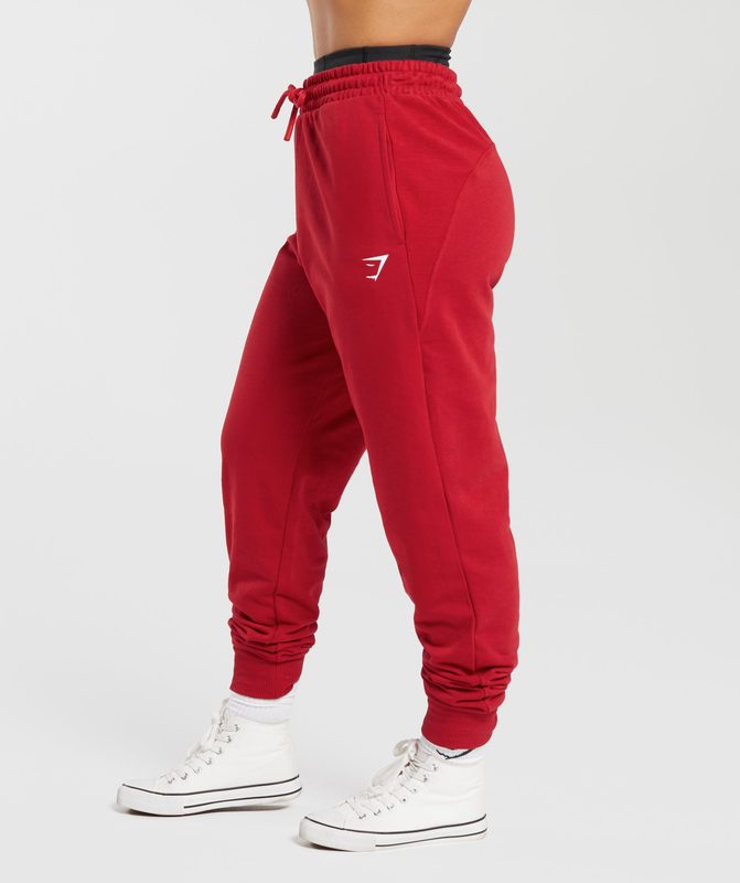 Gymshark GS Power Joggers Broek Rood | 37IAYMFHJ