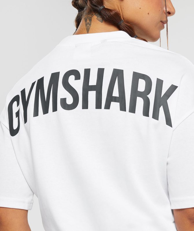 Gymshark GS Power Oversized T-Shirt T-Shirts Wit | 53NXMKSCV