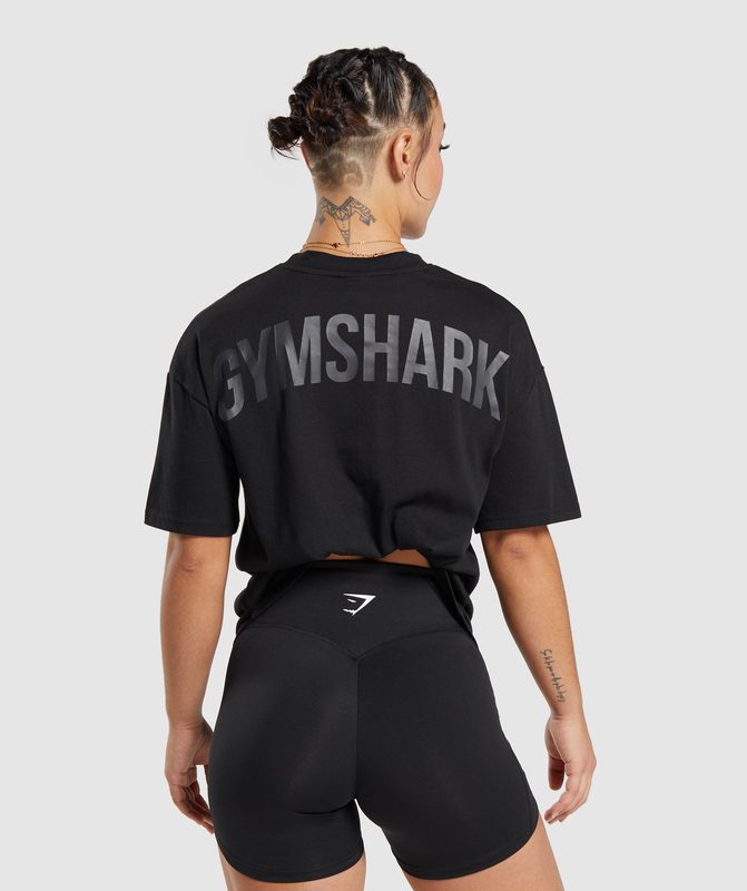 Gymshark GS Power Oversized T-Shirt T-Shirts Zwart | 05VKHWDZP