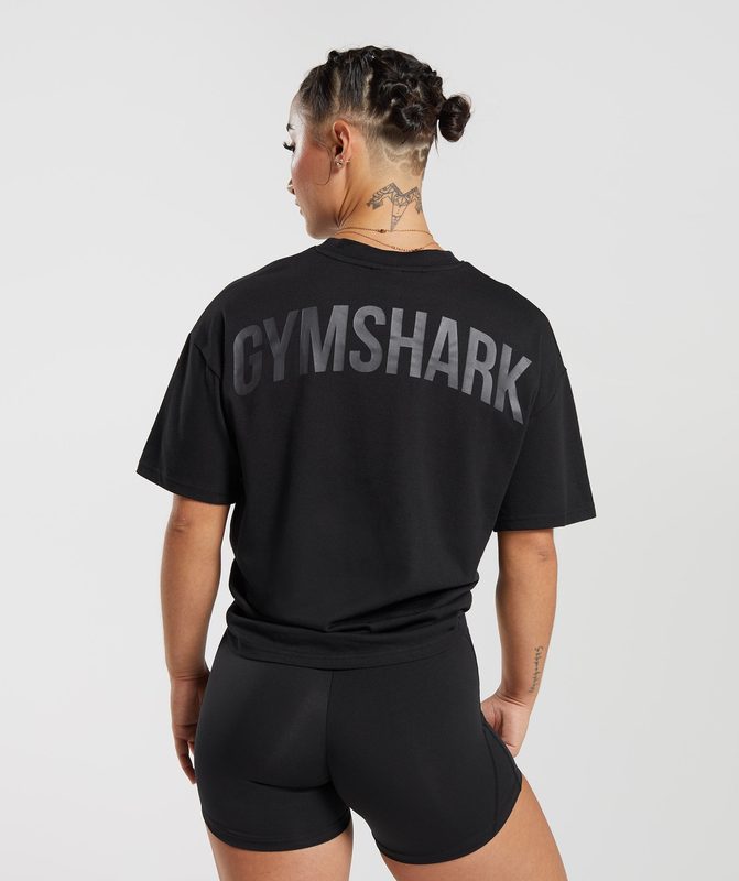 Gymshark GS Power Oversized T-Shirt T-Shirts Zwart | 05VKHWDZP