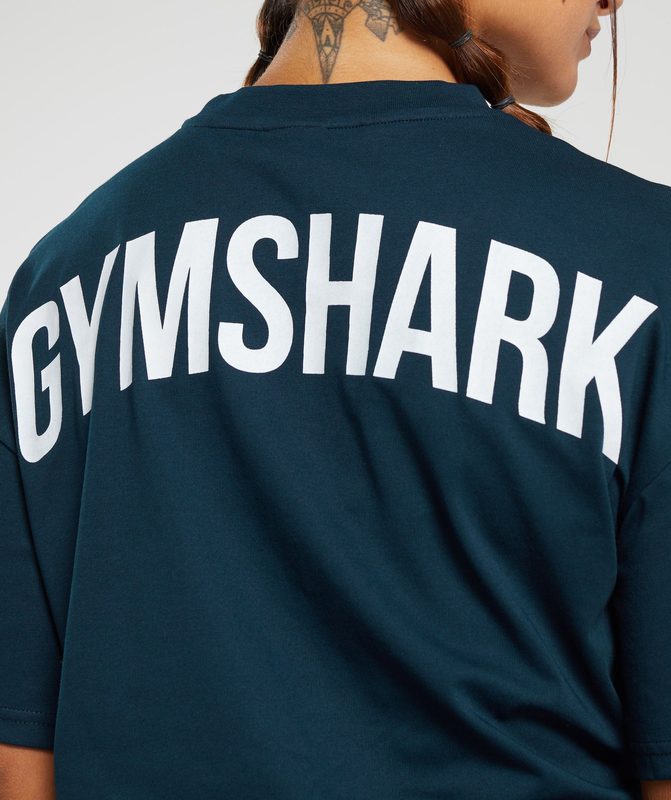 Gymshark GS Power Oversized T-Shirt T-Shirts Donkerblauw | 59LTDEYKC