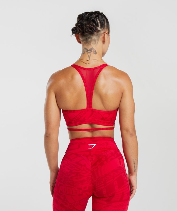 Gymshark GS Power Strappy Sports Bra Sports Bras Rood | 42SWAPUCO