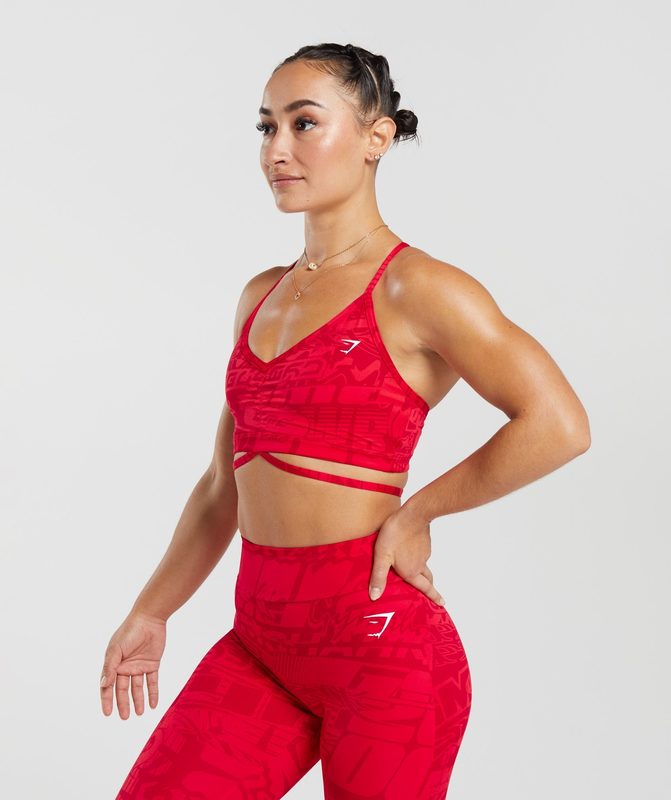 Gymshark GS Power Strappy Sports Bra Sports Bras Rood | 42SWAPUCO