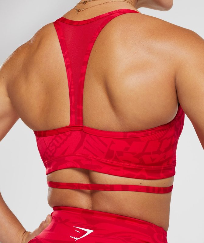 Gymshark GS Power Strappy Sports Bra Sports Bras Rood | 42SWAPUCO